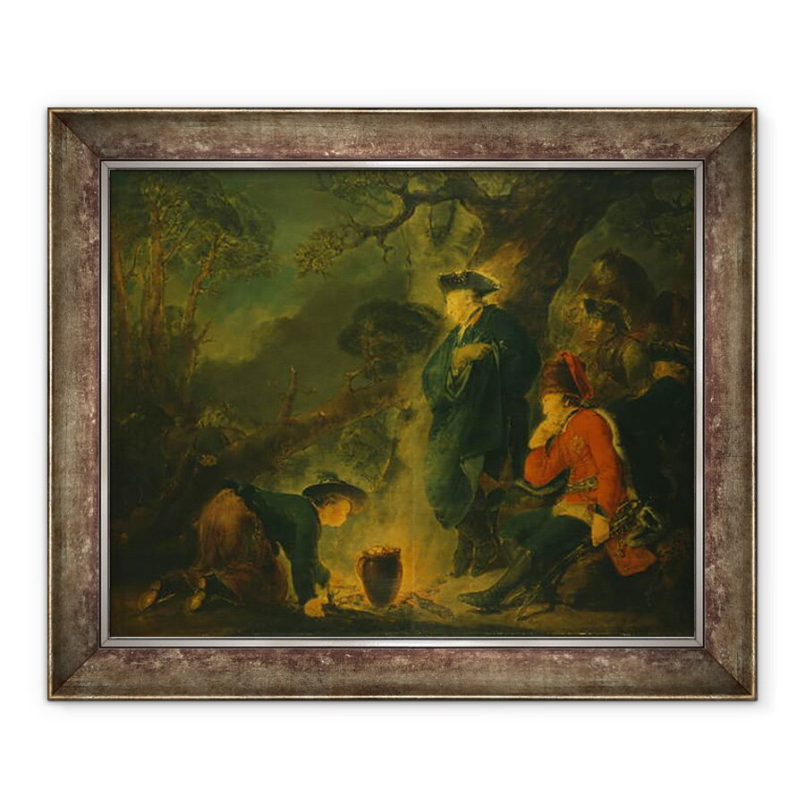Tablou inramat - Christian Bernhard Rode - Frederic cel Mare si generalul von Ziethen in drum spre batalia de la Torgau, 50 x 60 cm