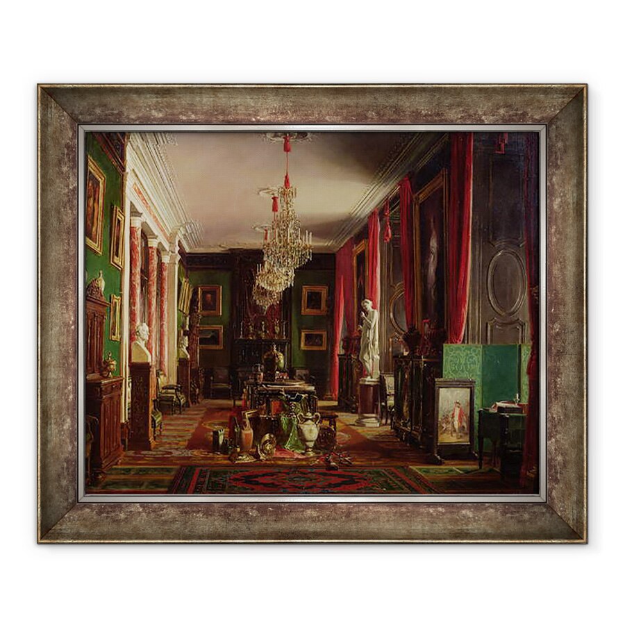 Tablou inramat - Charles Giraud - Interiorul Oficiului lui Alfred Emilien 1811-92 Conte de Nieuwerkerke, director general al Muzeelor Imperiale, la Luvru, 50 x 60 cm