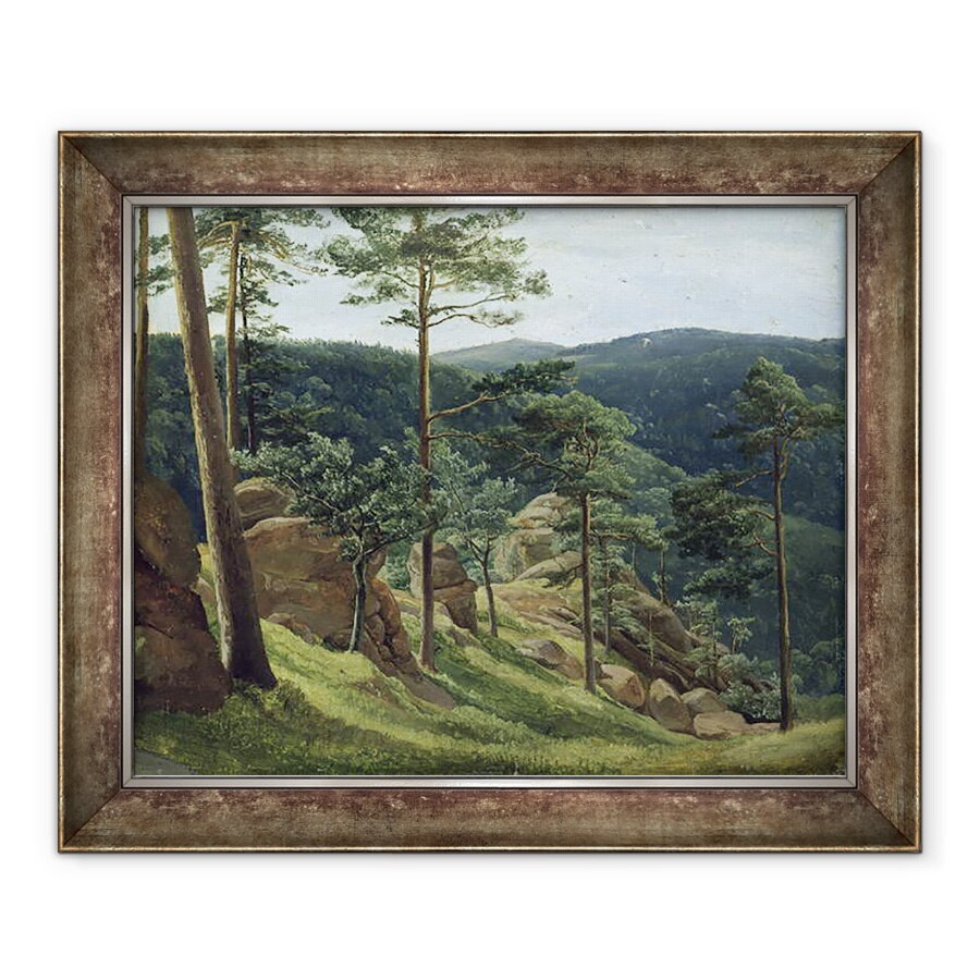 Tablou inramat - Christian Ernst Bernhard Morgenstern - Vedere spre Muntele Brocken, 90 x 110 cm