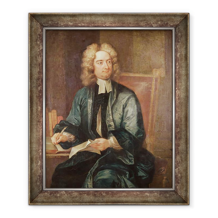 Charles Jervas - Jonathan Swift portréja 1667-1745 c.1718, keretezett kép, 90 x 110 cm
