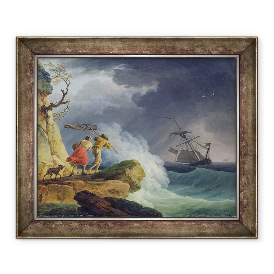 Tablou inramat - Claude Joseph Vernet - Scene de coasta intr-o furtuna, 50 x 60 cm