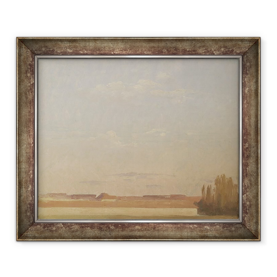 Tablou inramat - Christian Friedrich Gille - Vedere a acoperisurilor unei suburbii din Dresda, 50 x 60 cm