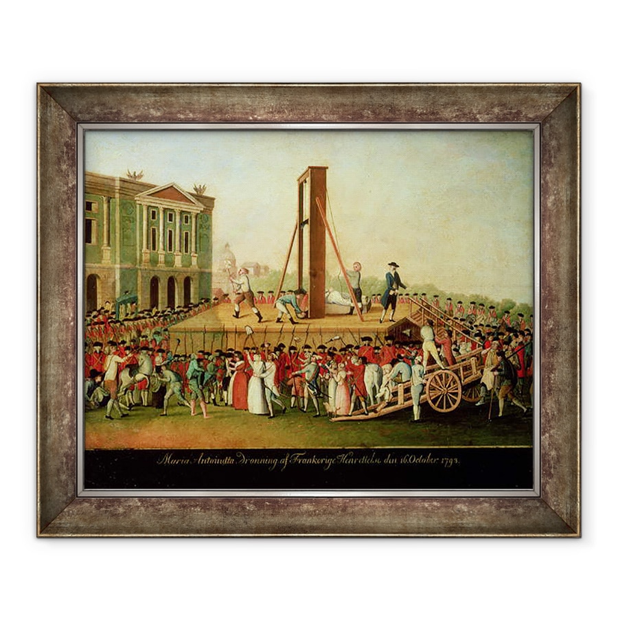 Tablou inramat - Scoala Daneza - Executarea Marie-Antoinette 1755-93 16 Oct 1793, 50 x 60 cm