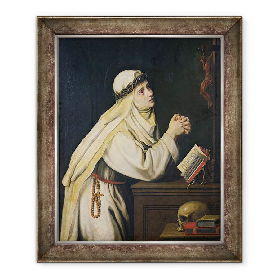 Tablou inramat - Cristofano Allori - Sfanta Ecaterina de Siena 1347-80 dupa o pictura de Francisco Zurbaran 1598-1664, 50 x 60 cm