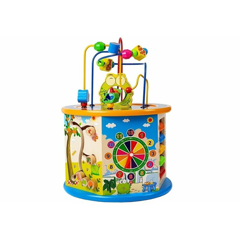 Cub din lemn, Lean Toys, cu activitati