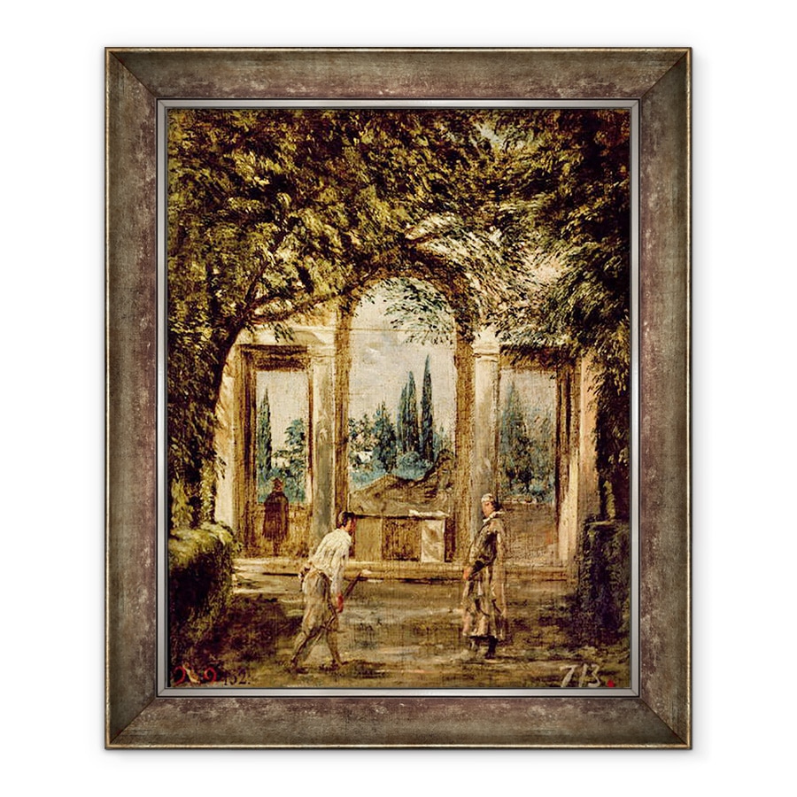 Tablou inramat - Diego Rodriguez de Silva y Velazquez - Gradinile vilei Medici din Roma, 50 x 60 cm