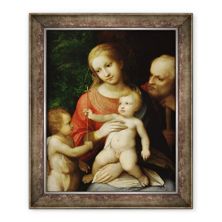 Tablou inramat - Correggio - Fecioara si Pruncul inconjurat de Sfantul Ioan Botezatorul si Sfantul Iosif, 50 x 60 cm