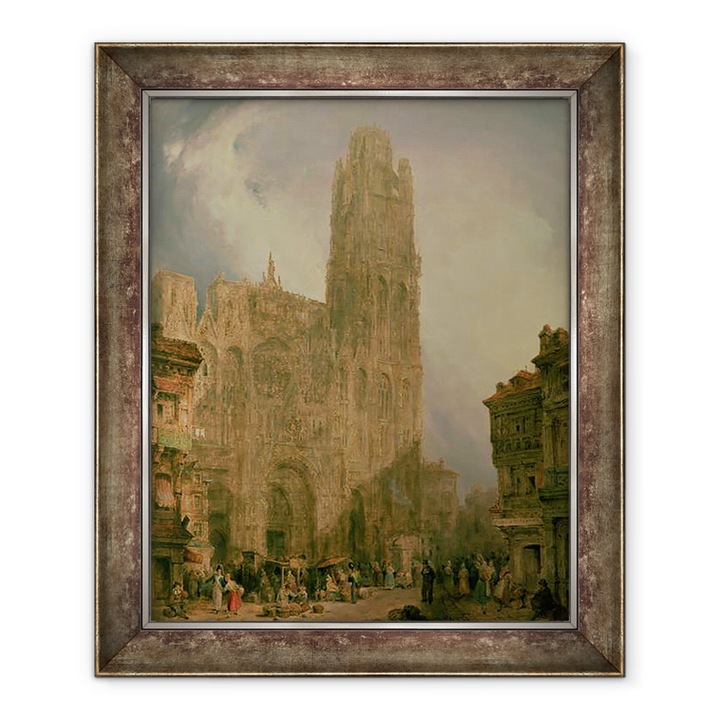 Tablou inramat - David Roberts - Frontul de vest al Notre Dame, 90 x 110 cm