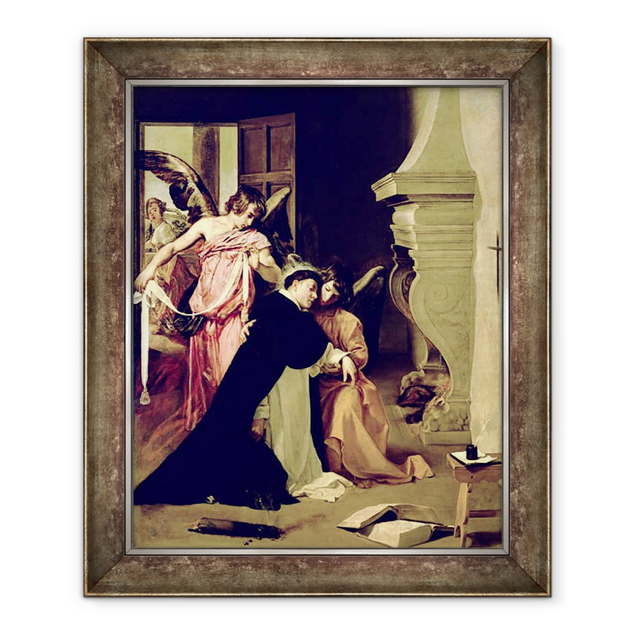 Tablou inramat - Diego Rodriguez de Silva y Velazquez - Tentatia Sfantului Toma Aquinas, 50 x 60 cm