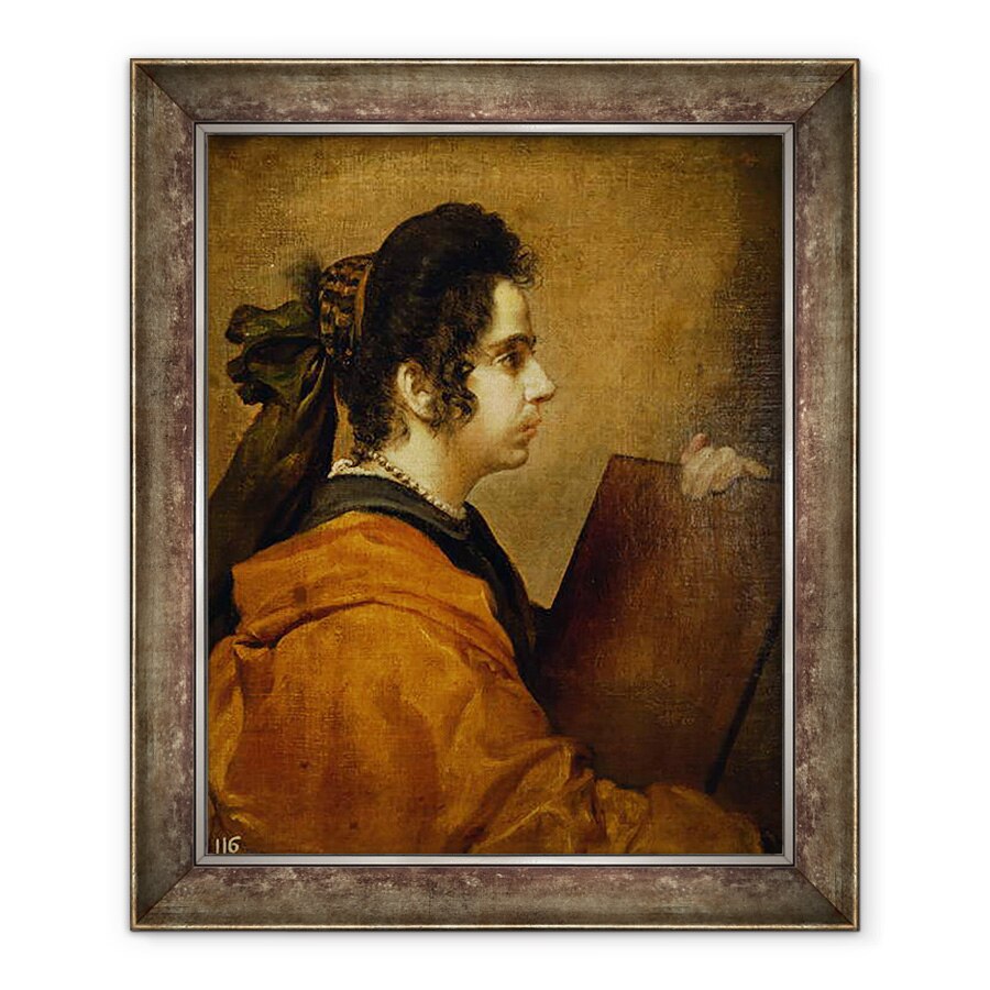 Tablou inramat - Diego Rodriguez de Silva y Velazquez - Portret presupus a fi Juana Pacheco ca Sibyl, 50 x 60 cm