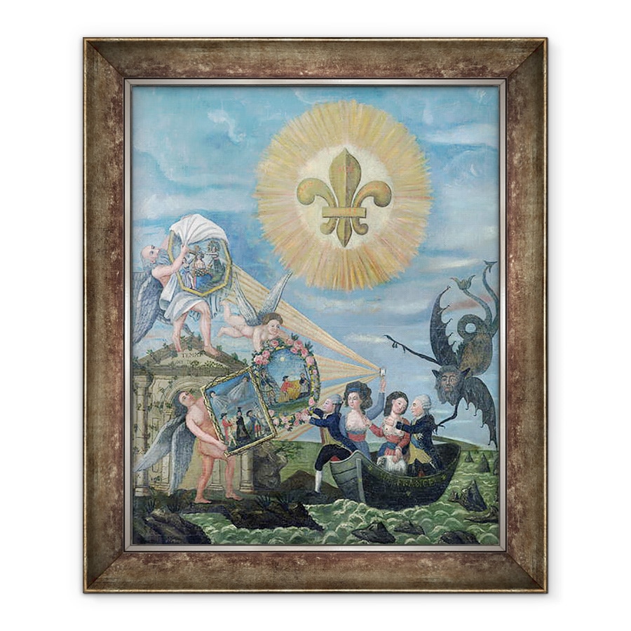 Tablou inramat - Dubois - Speranta fericirii dedicata natiunii cu Ludovic al XVI-lea 1754-93 condus de bunatate si Jacques Necker 1732-1804 condus de adevar, 70 x 85 cm