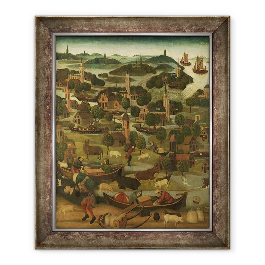 Tablou inramat - Scoala Olandeza - Ziua Sfantului Elisabeta de potop de catre Maestrul Sfintei Elisabeta panouri c.1490-5 I, 50 x 60 cm