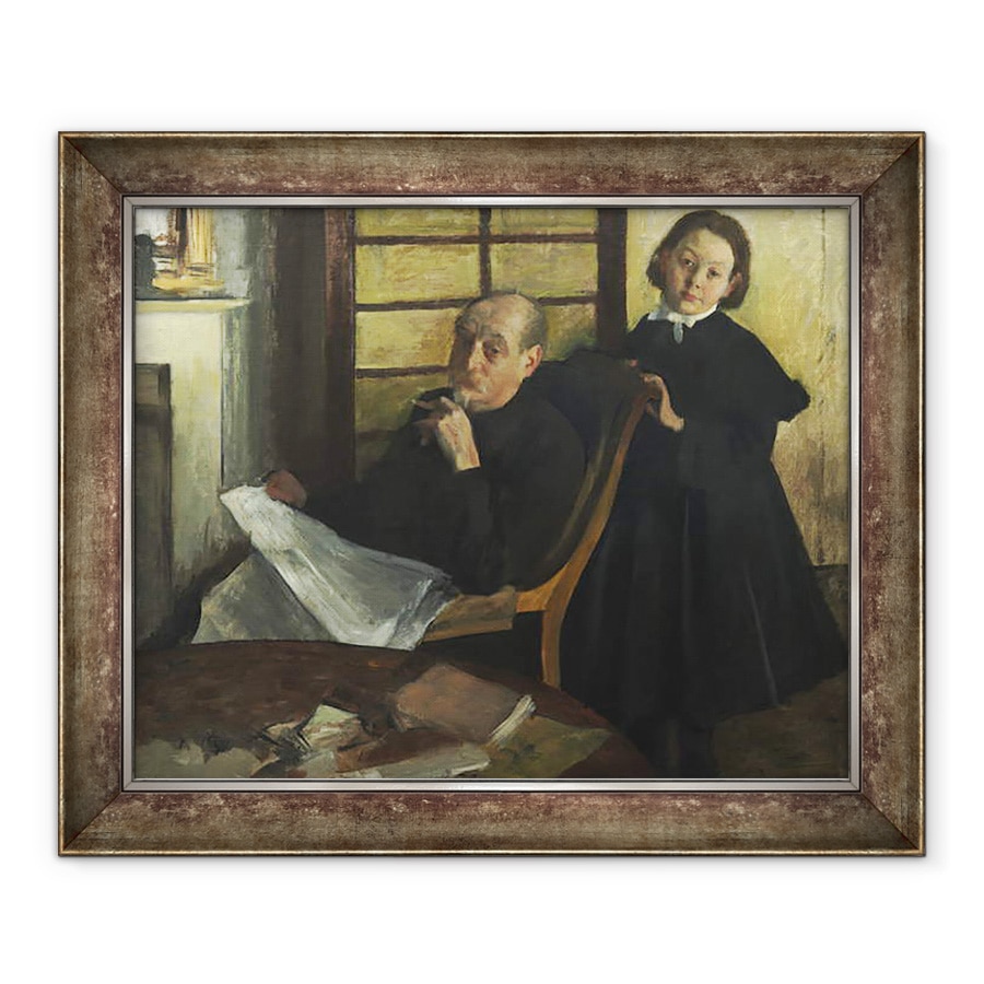 Tablou inramat - Edgar Degas - Henri Degas si nepoata sa Lucie Degas Unchiul si varul artistului, 50 x 60 cm