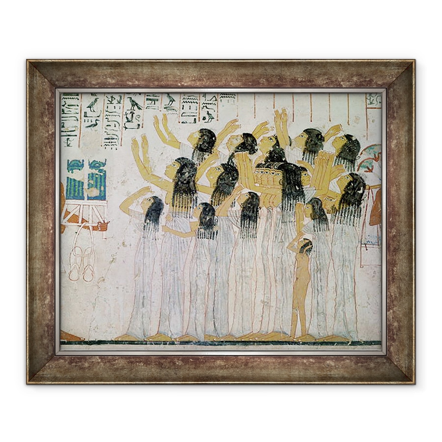 Tablou inramat - Egyptian 18th Dynasty - Femeile plangand intr-o procesiune funerara, de la Capela Mormintelor din Ramose, vizir si guvernator al Tebei, Noul Regat, 50 x 60 cm