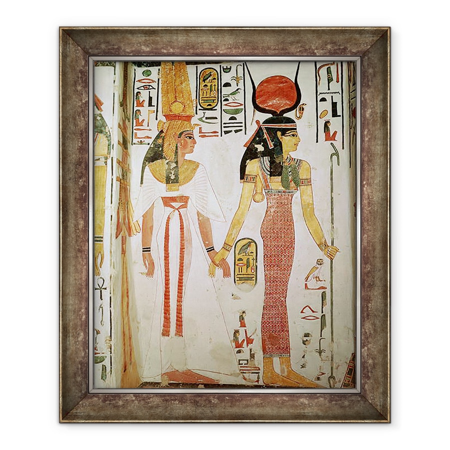 Tablou inramat - Egyptian 19th Dynasty - Isis si Nefertari, din mormantul lui Nefertari, 50 x 60 cm