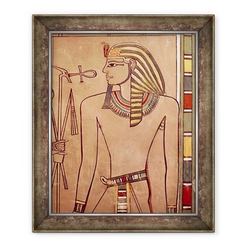 Tablou inramat - Egyptian 18th Dynasty - Amenhotep II c.1427-1392 i.Hr. cu un ankh ridicat la buze, din camera sarcofagului din mormantul sau, 50 x 60 cm Tablou inramat - Egyptian 18th Dynasty - Amenhotep II c.1427-1392 i.Hr. cu un ankh ridicat la buze, din camera sarcofagului din mormantul sau, 50 x 60 cm