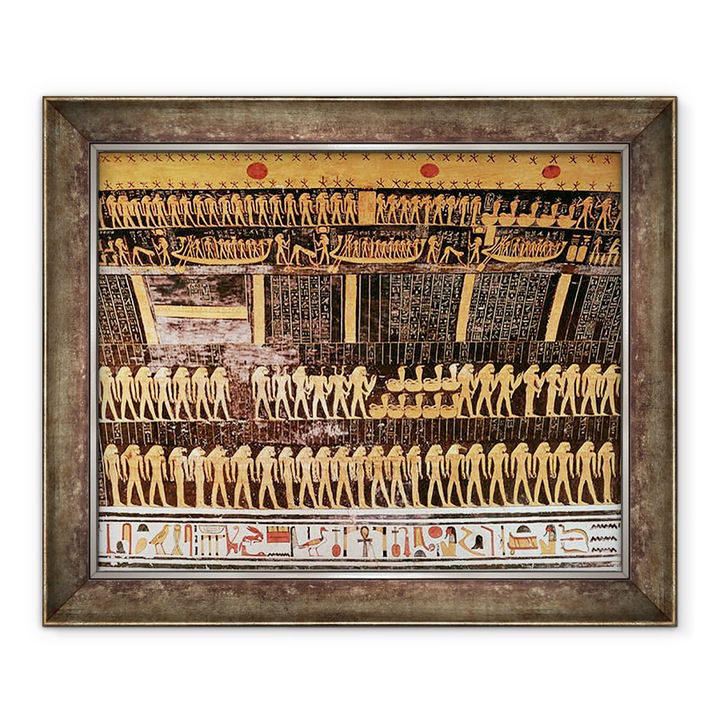 Tablou inramat - Egyptian 20th Dynasty - Detaliu din Cartea Zilei din tavanul camerei de inmormantare a Mormantului lui Ramses VI r.1143-1136 i.Hr. Noul Regat, 50 x 60 cm