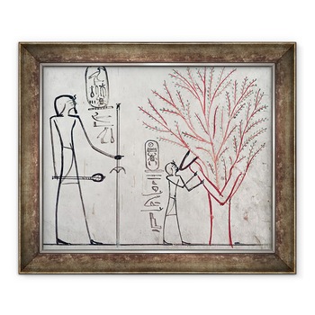 Tablou inramat - Egyptian 18th Dynasty - Isis metamorfozat intr-un paltin care alapteaza Tuthmosis III c.1479-1425 i.Hr., 70 x 85 cm Tablou inramat - Egyptian 18th Dynasty - Isis metamorfozat intr-un paltin care alapteaza Tuthmosis III c.1479-1425 i.Hr., 70 x 85 cm