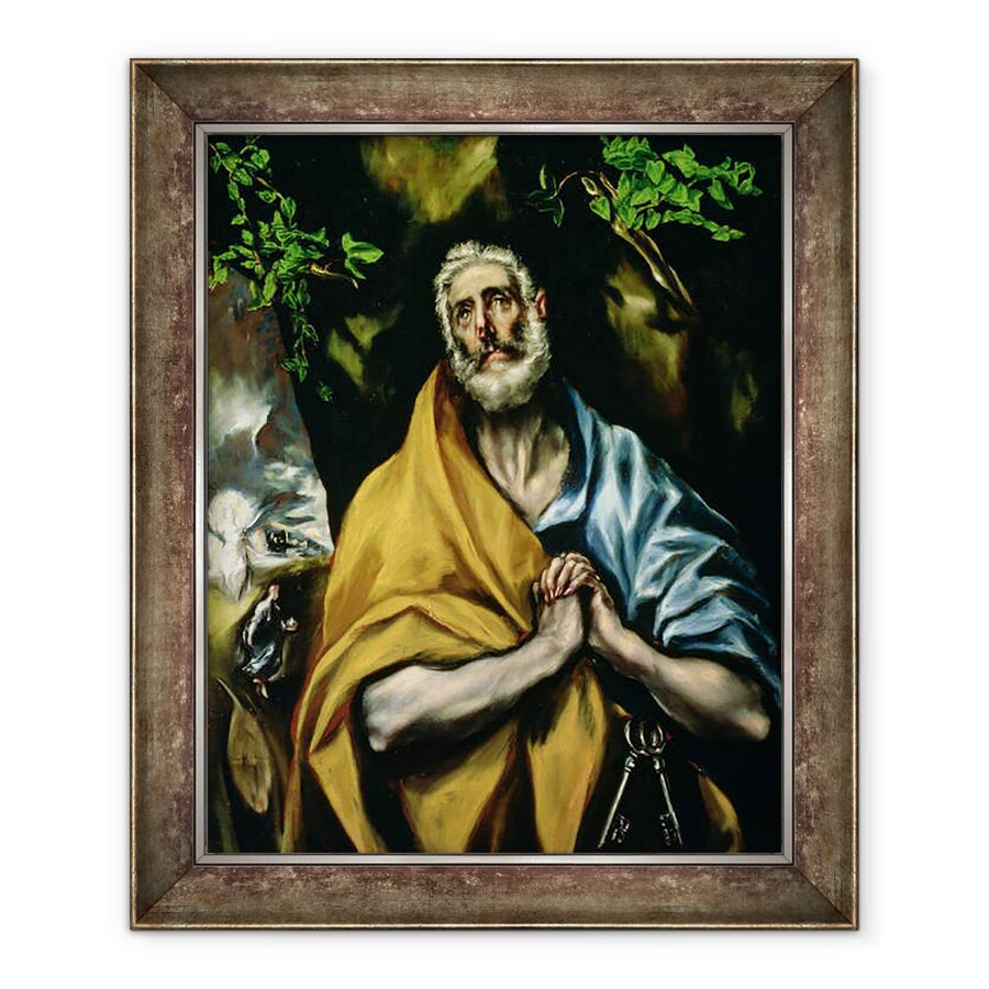Tablou inramat - El Greco - Lacrimile Sfantului Petru, 50 x 60 cm