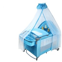 Patut Premium cu baldachin, copertina si sistem de leganare Grupa 0+ luni, Cool Baby, Blue