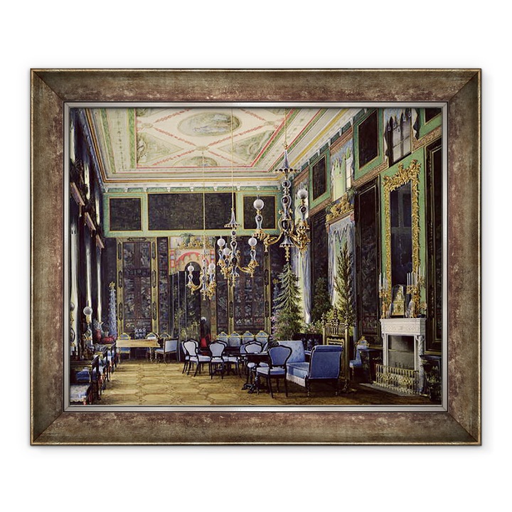 Tablou inramat - Eduard Hau - Camera chinezeasca in Marele Palat din tarskoye Selo, 70 x 85 cm