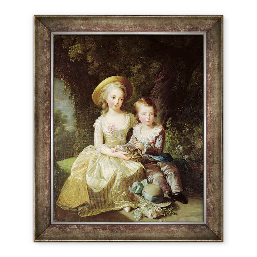 Tablou inramat - Elisabeth Louise Vigee-Lebrun - Portrete infantile cu Marie-Tereza Charlotte a Frantei 1778-1851, viitoarea Ducesa de Angouleme si Louis-Joseph-Xavier al Frantei, 70 x 85 cm