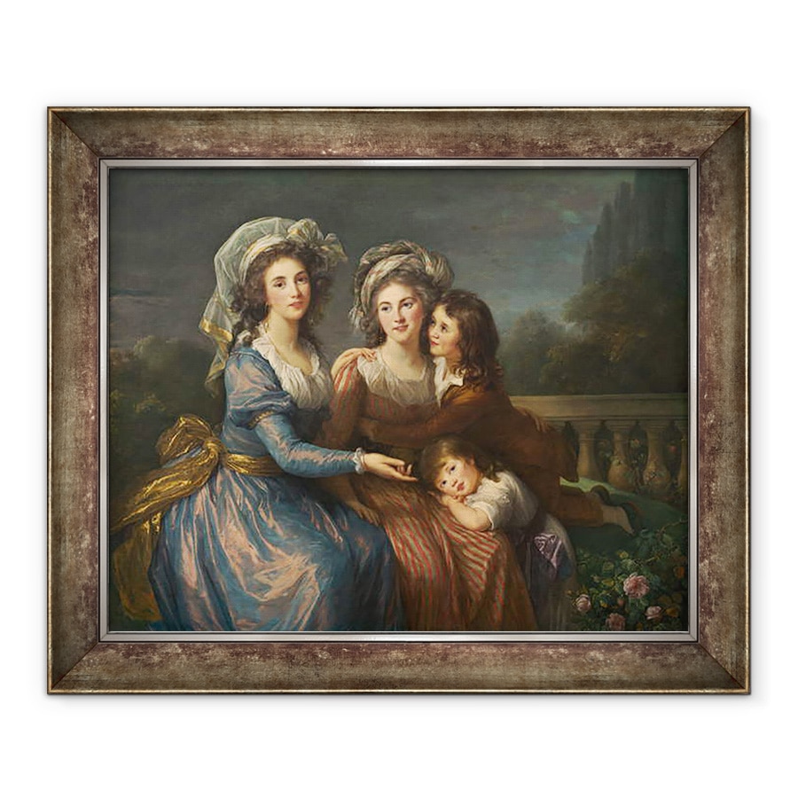 Tablou inramat - Elisabeth Louise Vigee-Lebrun - Marchiza de Pezay si marchiza de Rougé cu fiii ei Alexis si Adrien, 70 x 85 cm