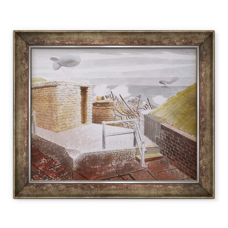 Tablou inramat - Eric Ravilious - Aparare de coasta, 50 x 60 cm