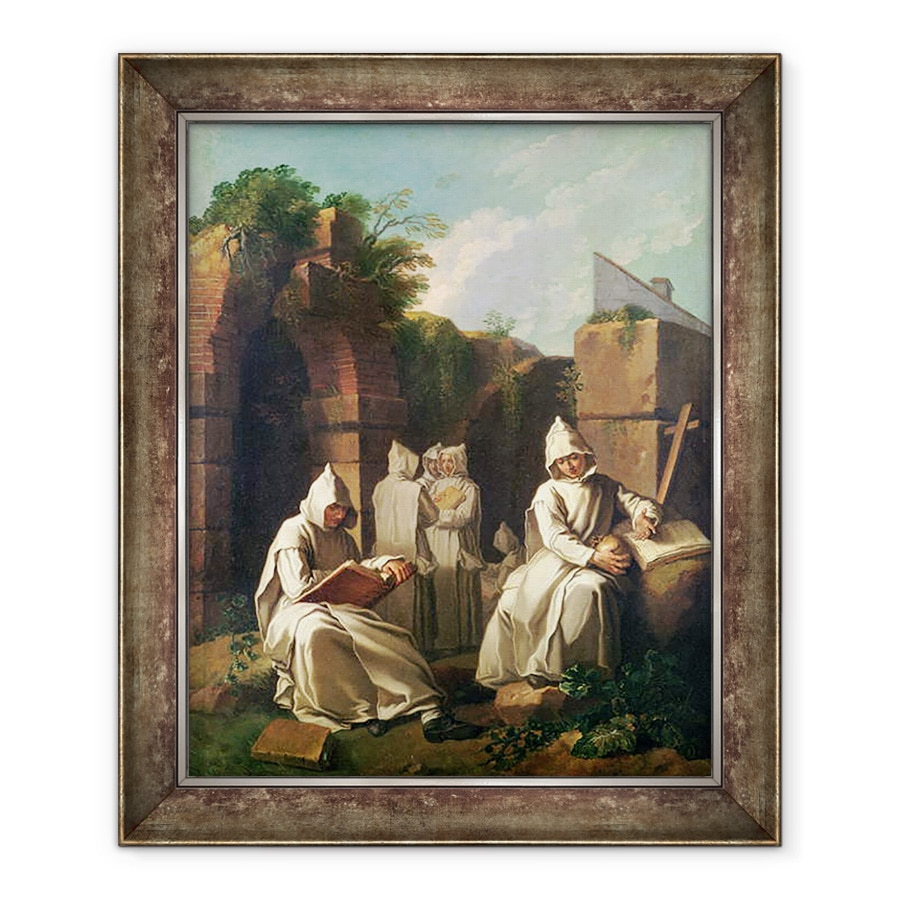 Tablou inramat - Etienne Jeaurat - Calugarii Cartuzieni in meditatie, 50 x 60 cm