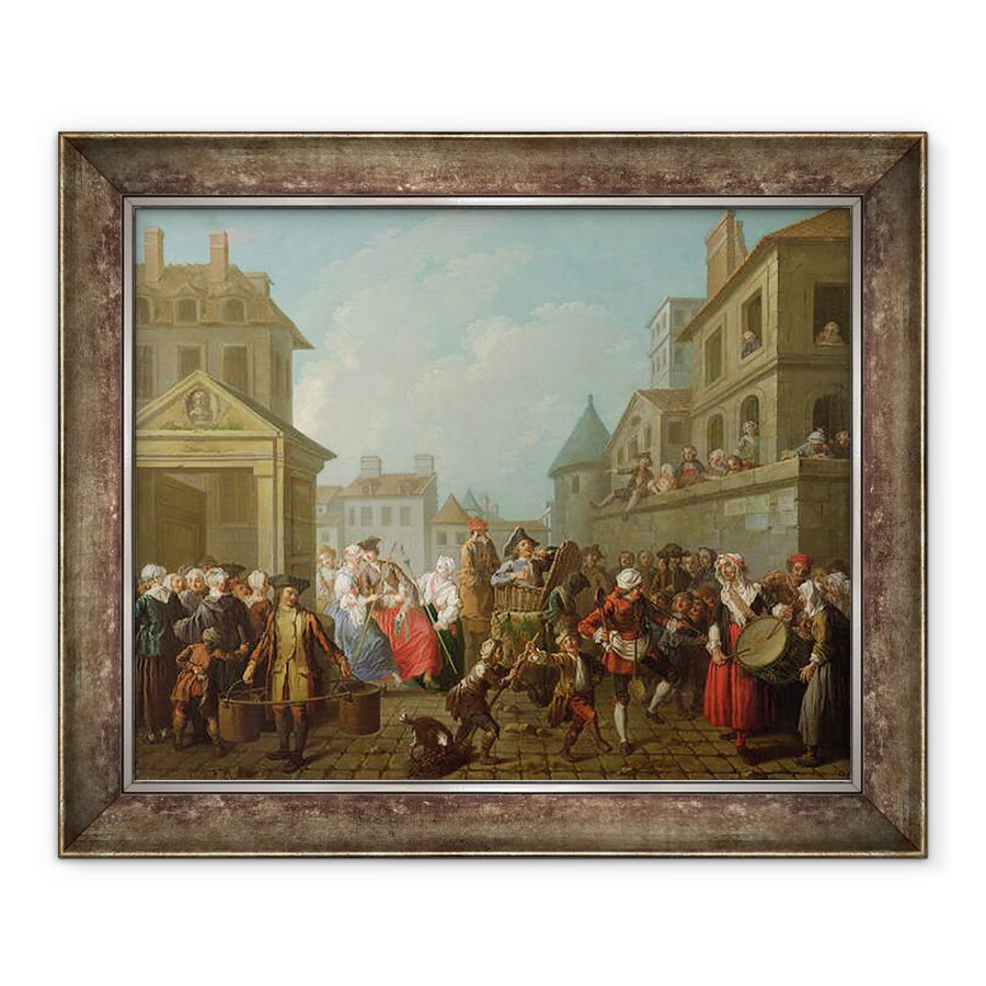 Tablou inramat - Etienne Jeaurat - Carnavalul stradal din Paris, 50 x 60 cm