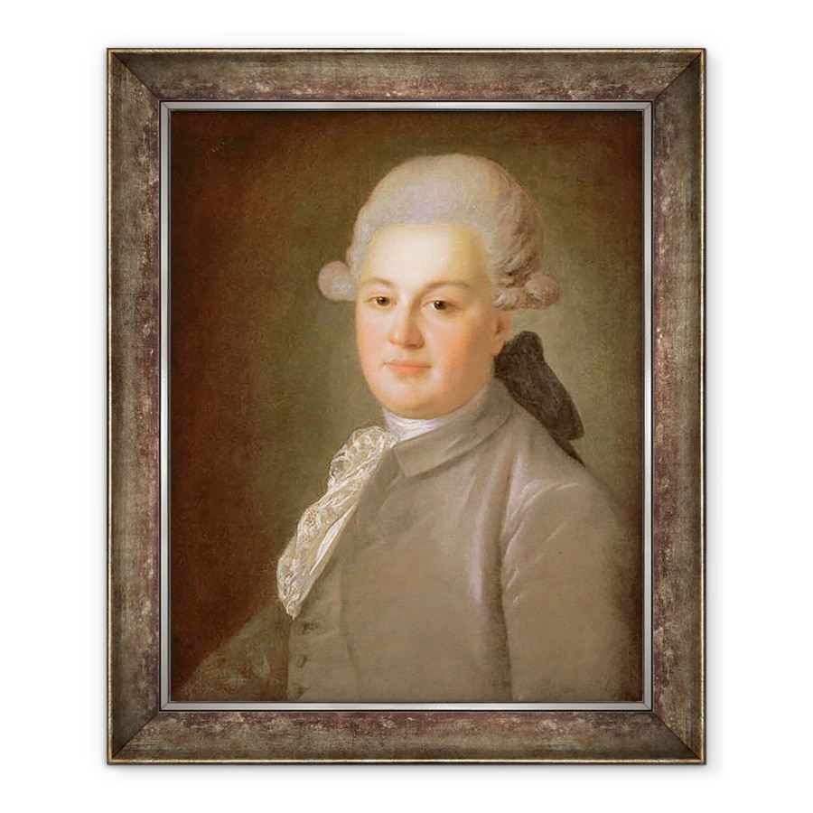 Tablou inramat - Fedor Stepanovich Rokotov - Portretul Senatorului Contele Artemy Vorontsov 1748-1813, 50 x 60 cm