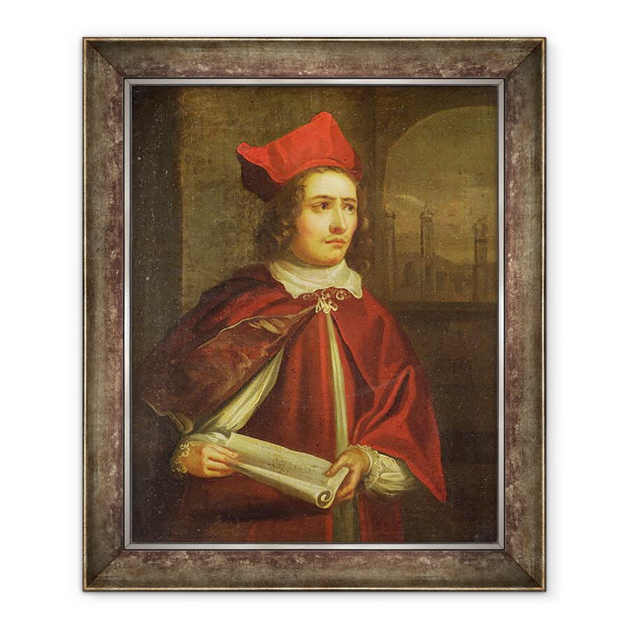 Tablou inramat - Scoala Engleza - Sir Augustus Harris 1851-96 in rolul cardinalului Wolsey, 50 x 60 cm