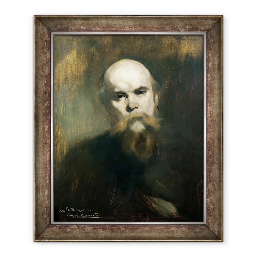 Tablou inramat - Eugene Carriere - Portretul lui Paul Verlaine 1844-96 1890, 70 x 85 cm