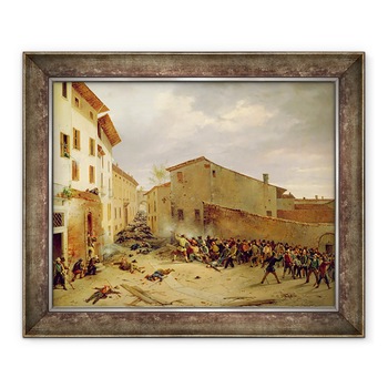 Tablou inramat - Faustino Joli - Batalia de 31 martie 1849 in Via delle Consolazioni din Brescia, 50 x 60 cm Tablou inramat - Faustino Joli - Batalia de 31 martie 1849 in Via delle Consolazioni din Brescia, 50 x 60 cm