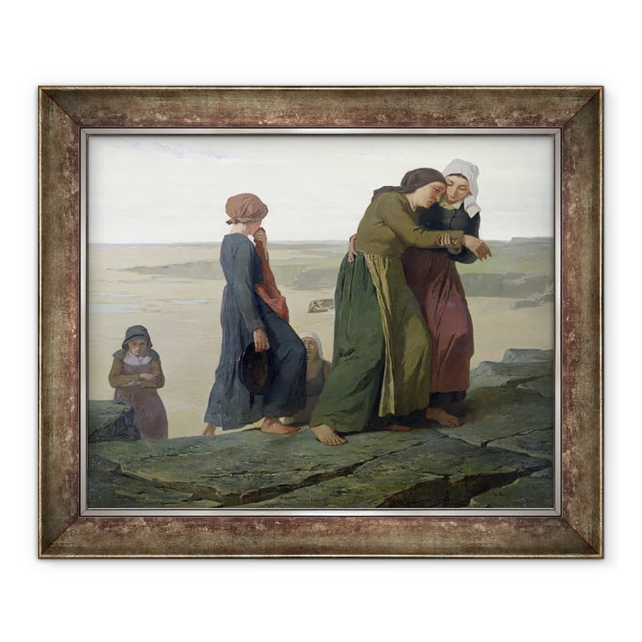 Tablou inramat - Evariste Vital Luminais - Vaduva sau familia pescarilor, 50 x 60 cm
