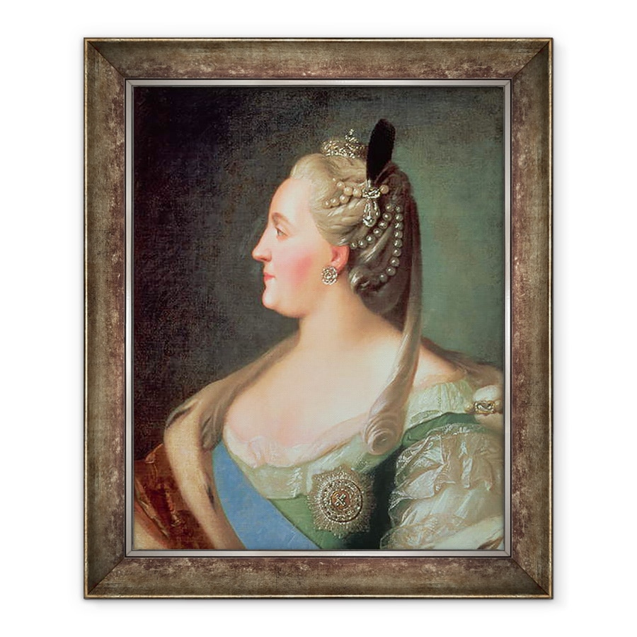 Tablou inramat - Fedor Stepanovich Rokotov - Portretul imparateasa Ecaterina a II-a cea Mare 1729-96, 50 x 60 cm