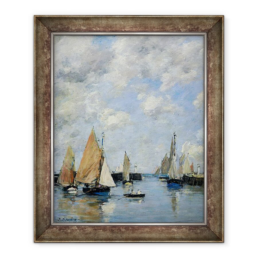 Tablou inramat - Eugene Louis Boudin - Jetty la High Tide, 50 x 60 cm