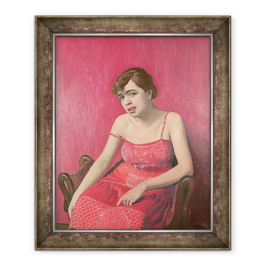 Tablou inramat - Felix Edouard Vallotton - Femeie Romana in Rochie Rosie, 50 x 60 cm