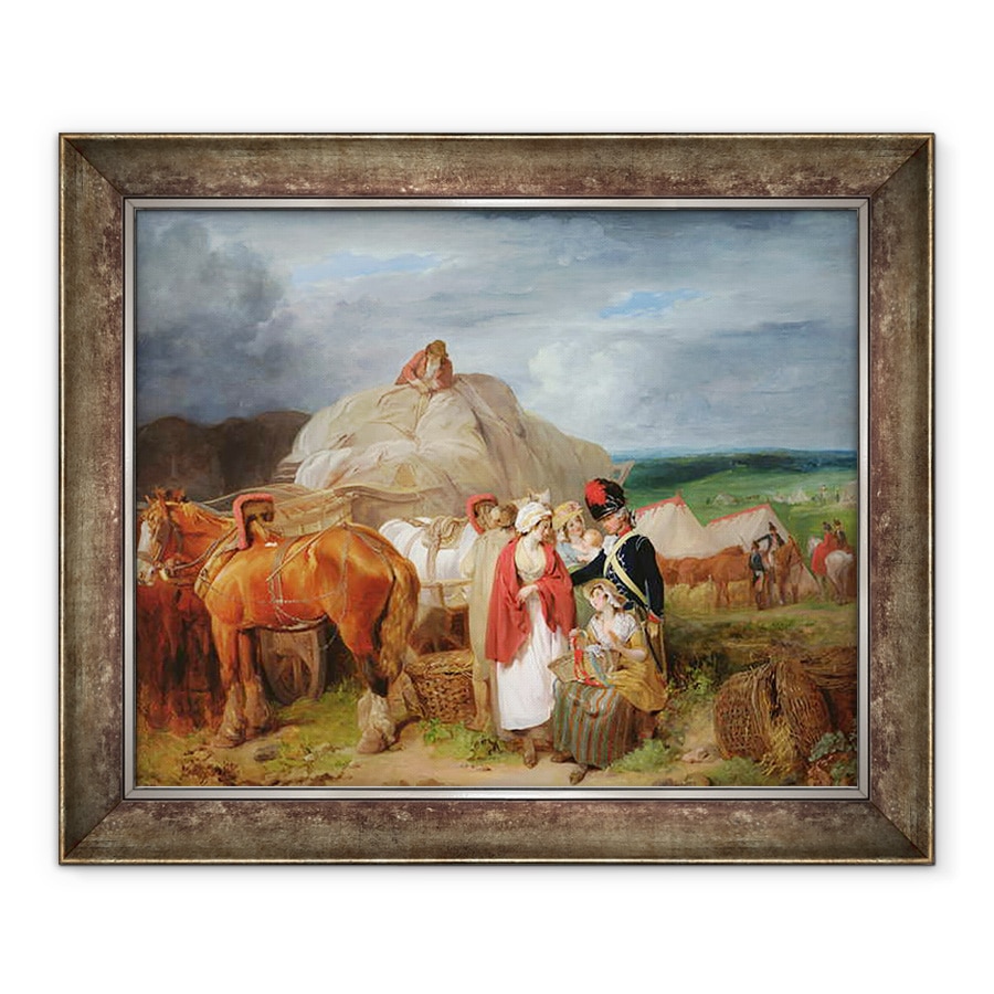 Tablou inramat - Francis Wheatley - Soldat cu femei de tara care vand panglici langa o tabara militara, 70 x 85 cm