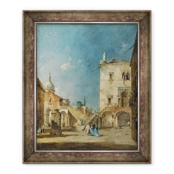 Tablou inramat - Francesco Guardi - Vedere imaginara a unei piete venetiene sau Campo, 70 x 85 cm Tablou inramat - Francesco Guardi - Vedere imaginara a unei piete venetiene sau Campo, 70 x 85 cm