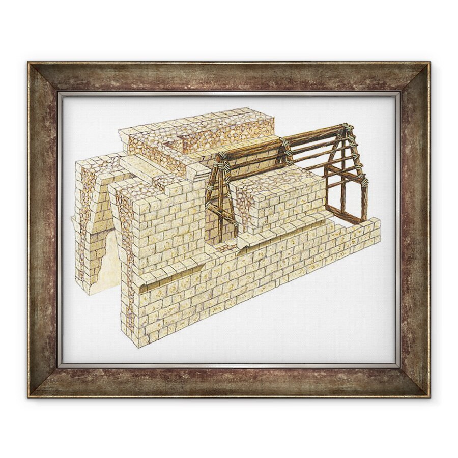 Tablou inramat - Fernando Aznar Cenamor - Maya Corbel Arch. Detaliu. Mexic, 50 x 60 cm