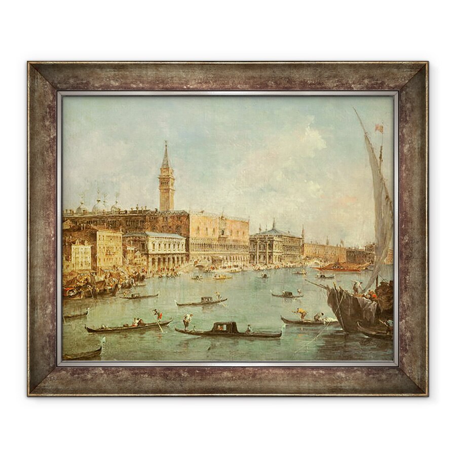 Tablou inramat - Francesco Guardi - Palatul Dogilor si Molo din Bazinul San Marco, Venetia, 70 x 85 cm