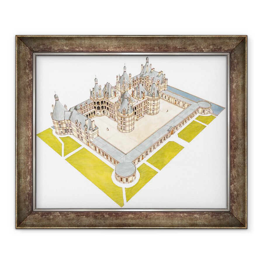 Tablou inramat - Fernando Aznar Cenamor - Castelul Chambord, Chambord, Loir-et-Cher, 50 x 60 cm
