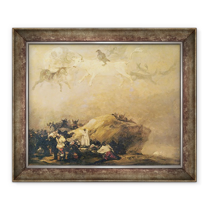 Tablou inramat - Francisco Jose de Goya y Lucientes - Scena Capriccio - Animale in cer, 70 x 85 cm