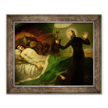 Tablou inramat - Francisco Jose de Goya y Lucientes - Sfantul Francis Borgia 1510-72 Ajutand un muribund impenitent, 70 x 85 cm Tablou inramat - Francisco Jose de Goya y Lucientes - Sfantul Francis Borgia 1510-72 Ajutand un muribund impenitent, 70 x 85 cm