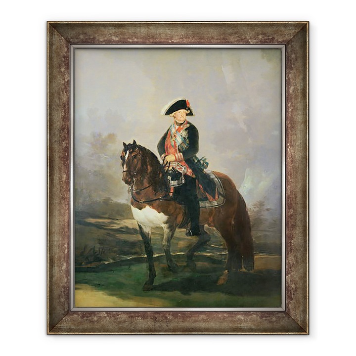 Tablou inramat - Francisco Jose de Goya y Lucientes - Portret ecvestru al Regelui Carlos IV, 70 x 85 cm
