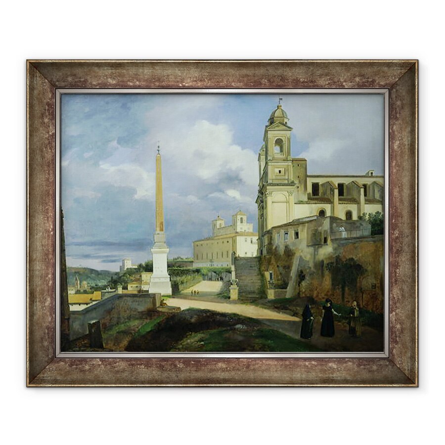 Tablou inramat - Francois-Marius Granet - Trinita dei Monti si Villa Medici, Roma, 70 x 85 cm