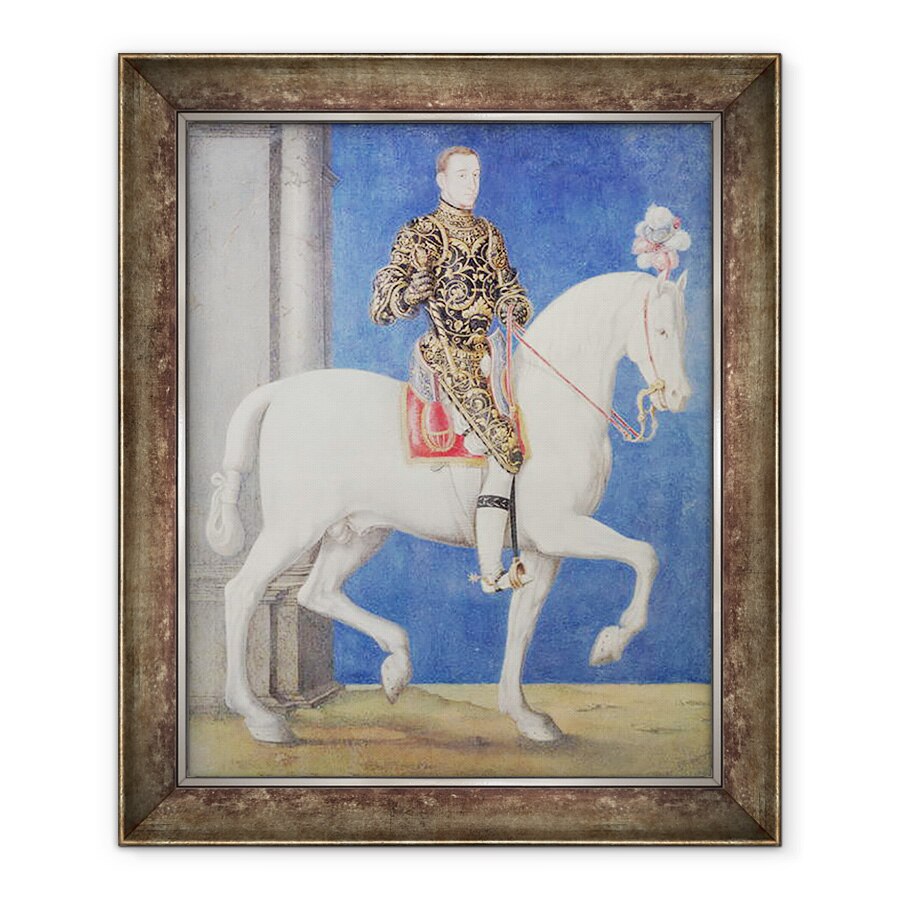 Tablou inramat - Francois Clouet - Portret ecvestru presupus a fi Dauphin Henri II 1519-59 c.1543, 70 x 85 cm