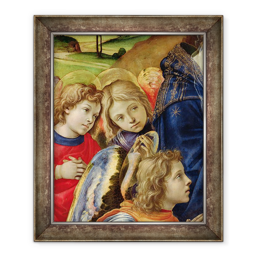 Tablou inramat - Filippino Lippi - Viziunea Sfantului Bernard, detaliu al celor trei ingeri, 50 x 60 cm