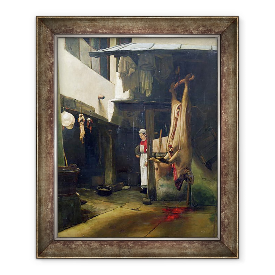Tablou inramat - Francois Bonvin - Macelarul, 70 x 85 cm